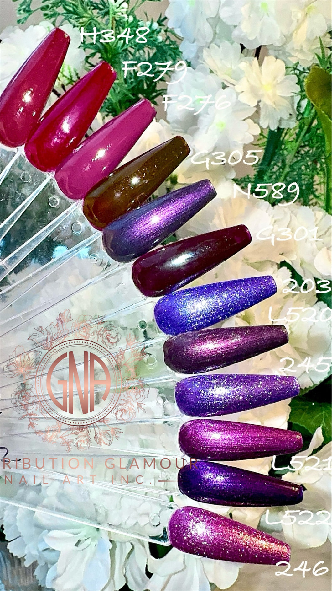 collection Vernis UV GNA  nuance Bourgogne et Aubergine