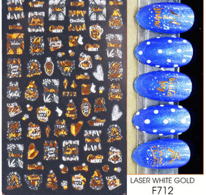 Sticker flocon de neige et deco hiver Gold hollo et blanc