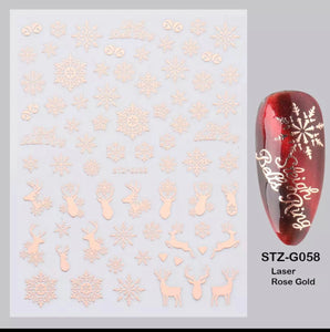 Gna Sticker metalique  flocon de beige Rose Gold