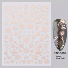 Gna Sticker metalique  flocon de beige Rose Gold