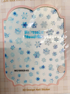 Sticker flocon de neige bleu et blanc
