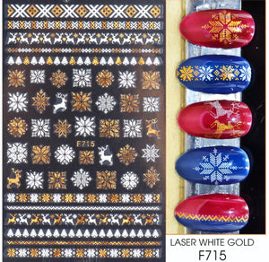 Sticker flocon de neige et deco hiver Gold hollo et blanc