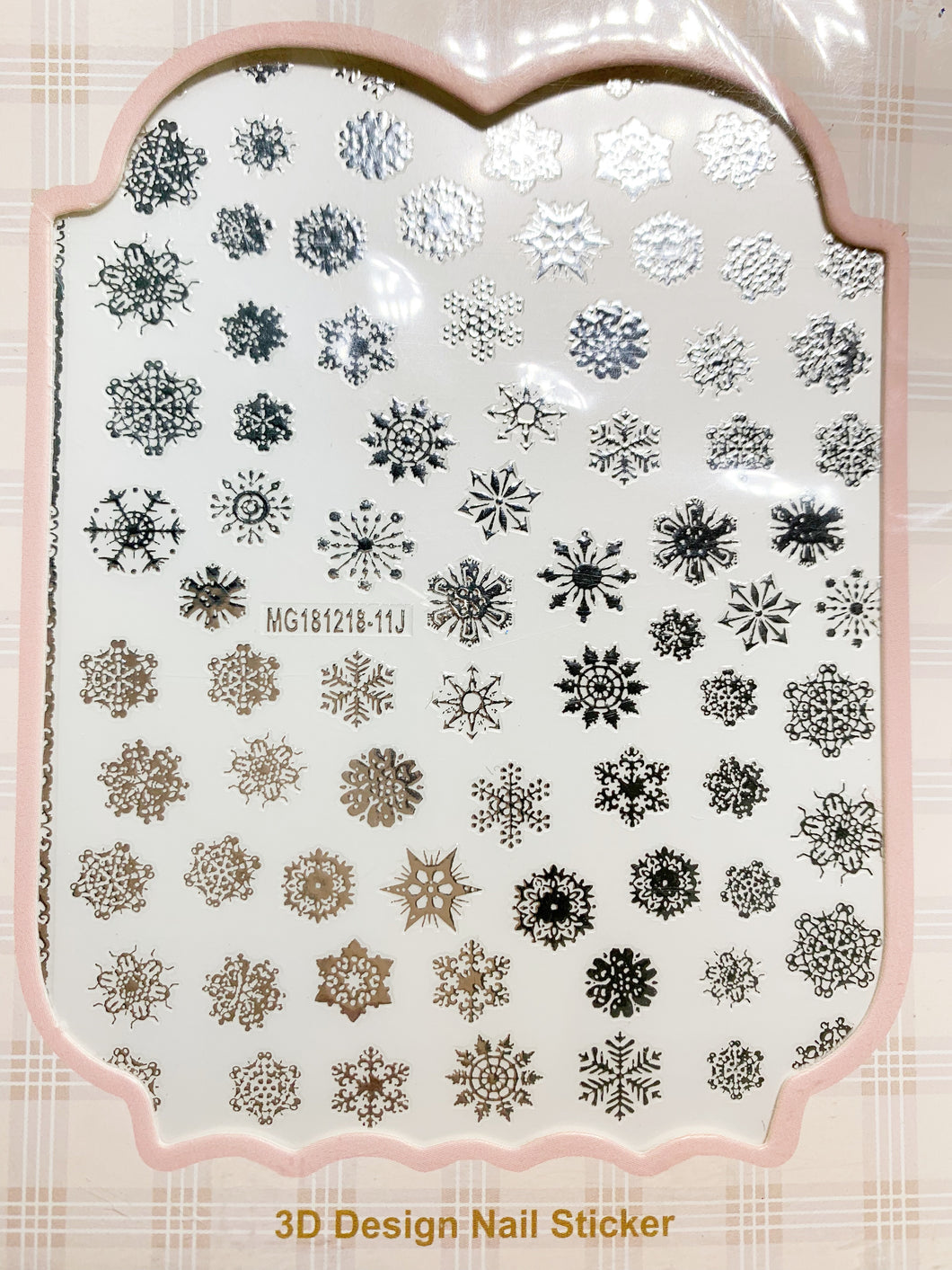 Sticker flocon de neige Argent