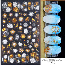 Sticker flocon de neige et deco hiver Gold hollo et blanc
