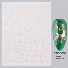 Gna Sticker metalique  flocon de beige Rose Gold