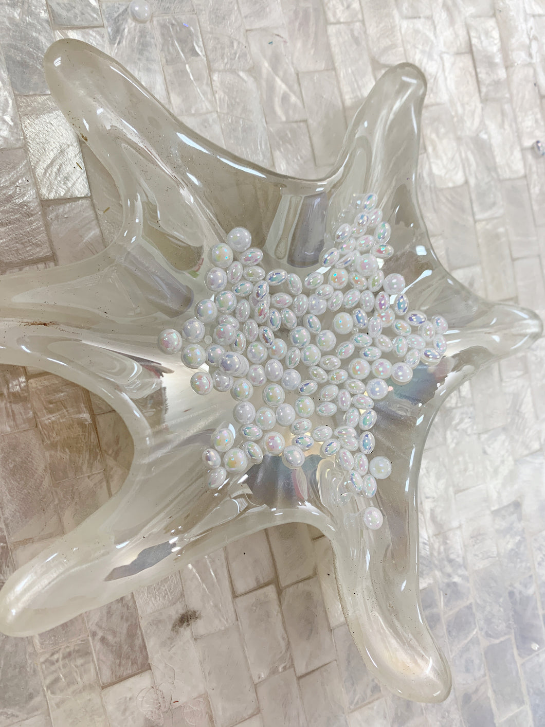 Deco 3D Mix ornement  perles blanc multicouleur