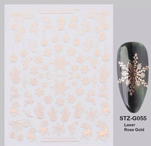 Gna Sticker metalique  flocon de beige Rose Gold