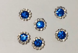 Bijoux 3D pierre ronde bleu