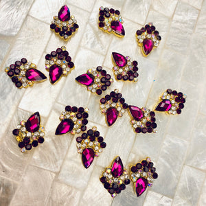 Bijoux 3D style couronne fushia